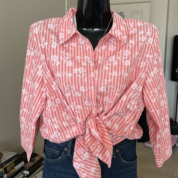 Peach Floral Shirt - Picture 1 of 9